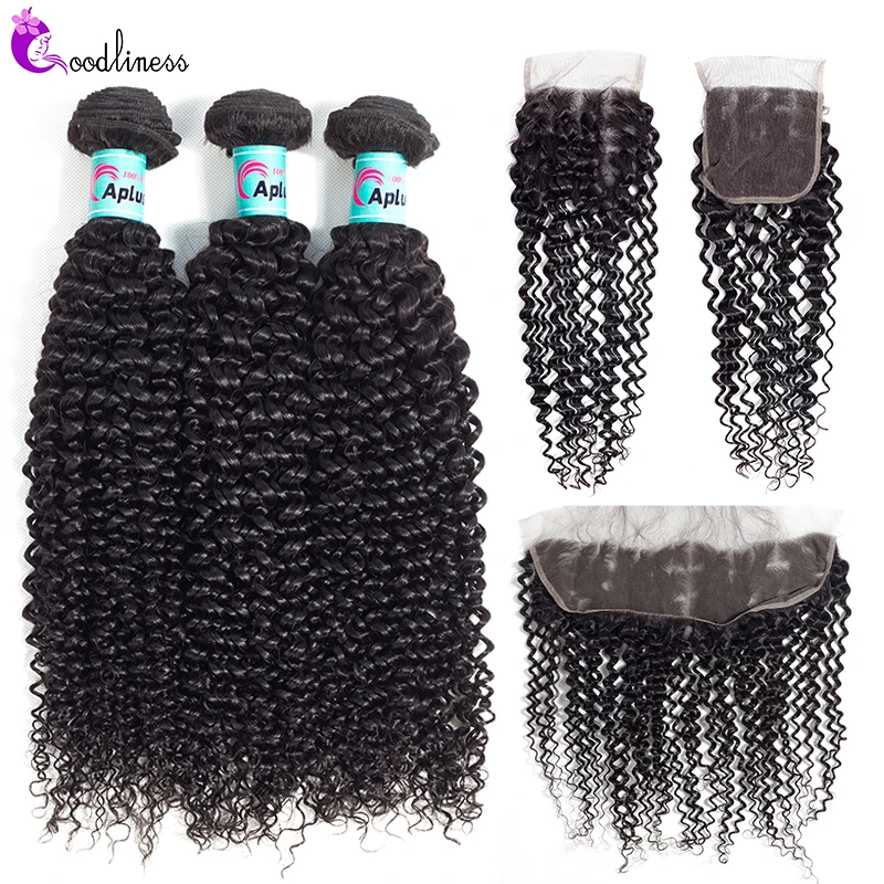 Бразильские волосы переплетенные пряди кудрявые с кружевной фронтальной