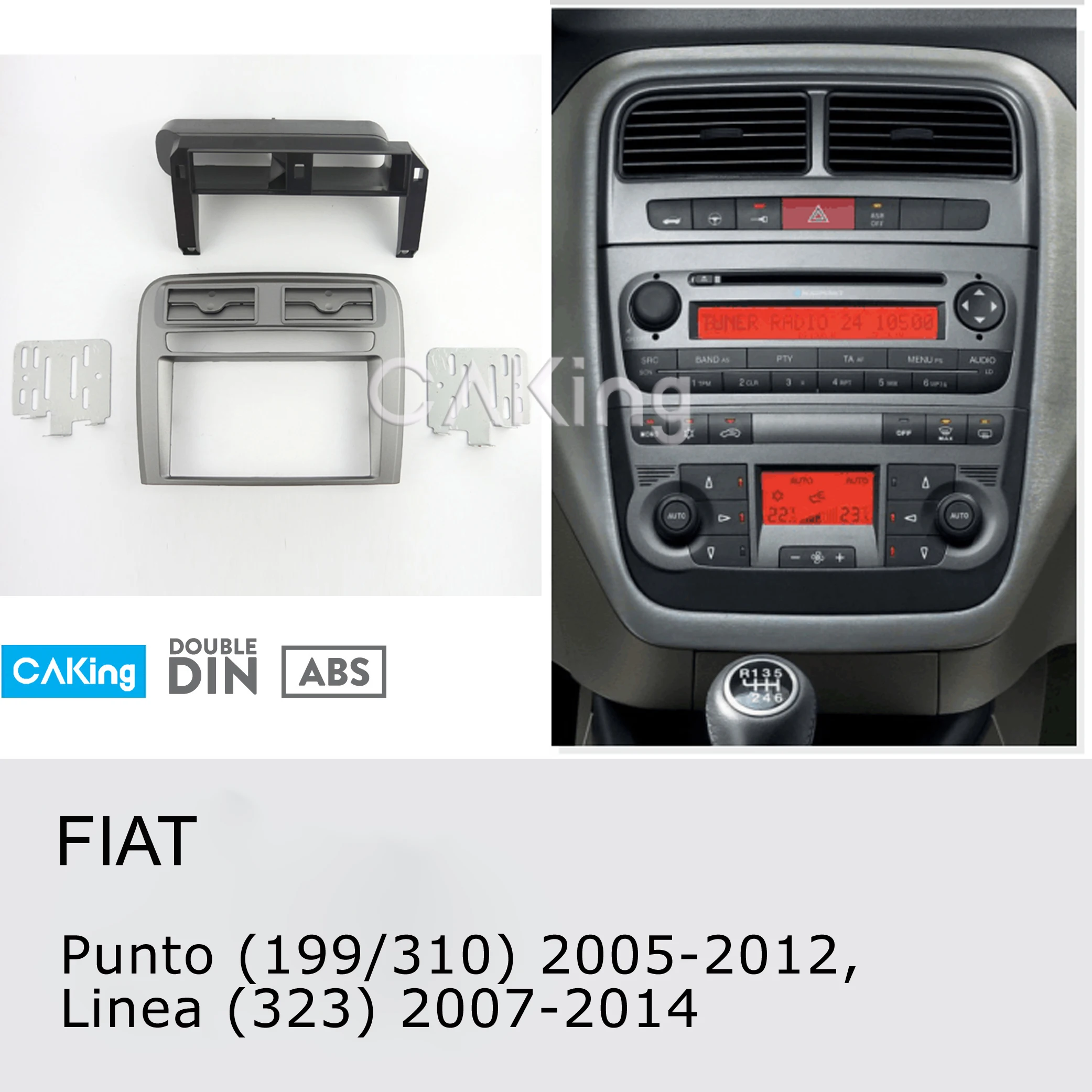 Автомобильная радиопанель Fascia Для FIAT Punto (199/310) 2005-2012 Linea (323) 2007-2014 комплект