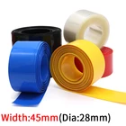 Термоусадочная трубка из ПВХ, ширина 45 мм, диаметр 28 мм, изолированная пленка для литиевой батареи, защитный чехол