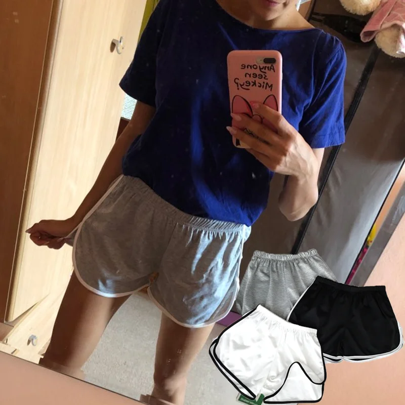 Летние спортивные шорты для йоги Женские однотонные мягкие пляжные повседневные