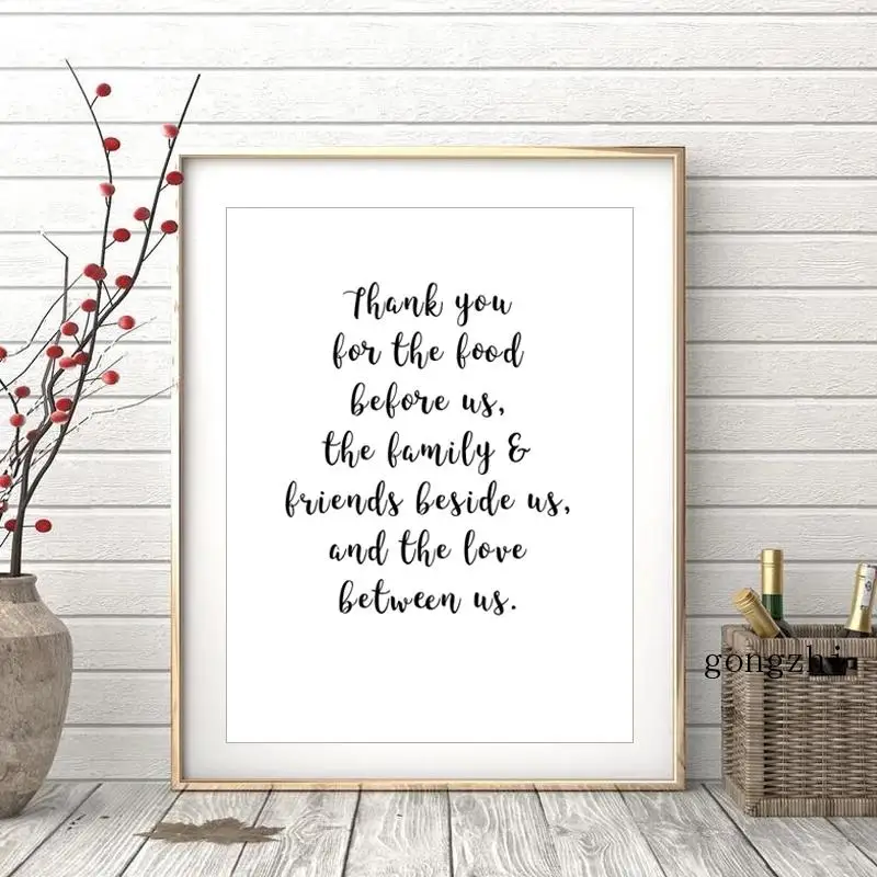 

Thank You Quotes Nordic Posters Black and White Letter Canvas Paintings and Prints Pop Wall Art Pictures Kitchen Home Decoration