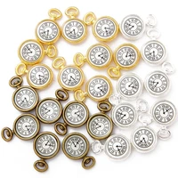 10 pcs enamel charms antique bronze metal watch pendants fit diy necklace bracelet charms for jewelry making w80