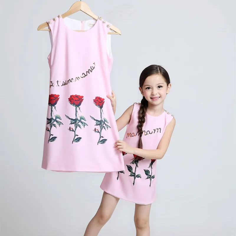Платье для мамы и дочки подходящая одежда семейный образ детская модная девочек