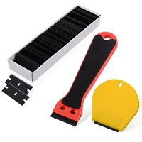 ehdis 2pcs carbon fiber vinyl stickers remover razor blade scraper car cleaning tool glass tint windshield wiper clean squeegees