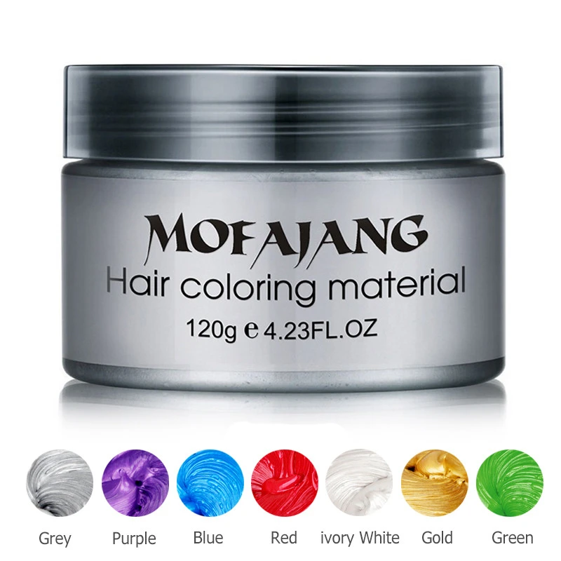

Color Hair Wax Styling Pomade Silver Grandma Grey Temporary Dye Disposable Fashion Festival Celebrate Molding Coloring Mud Cream