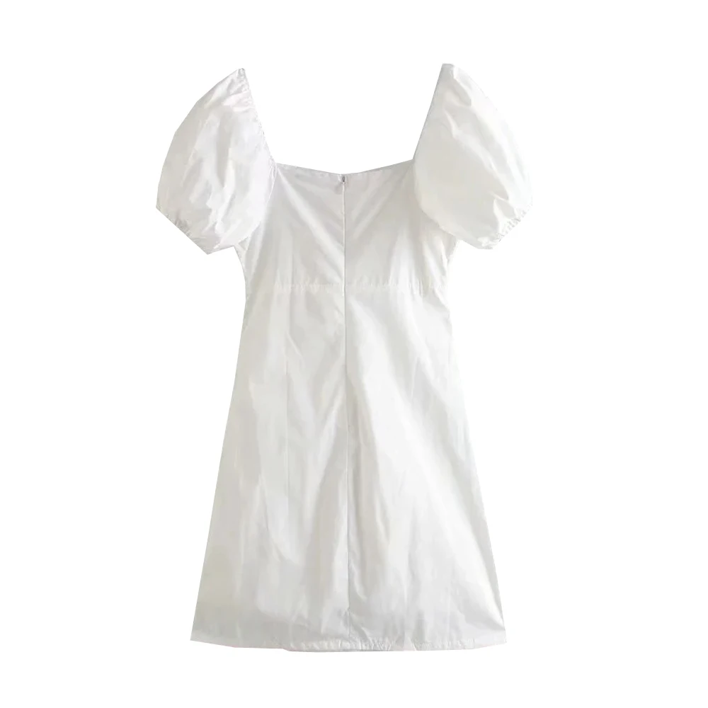 

2021 Summer women holiday bowknot Plaid Dress Square Neck Short Sleeve Ladies sexy Mini Dresses beach Slim A-Line Vestidos Mujer