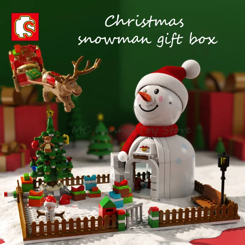 

788pcs LOZ Snowman Creative Christmas Building Blocks Christmas House Santa Claus MOC Bricks Toys For Kid Christmas Gifts Cute