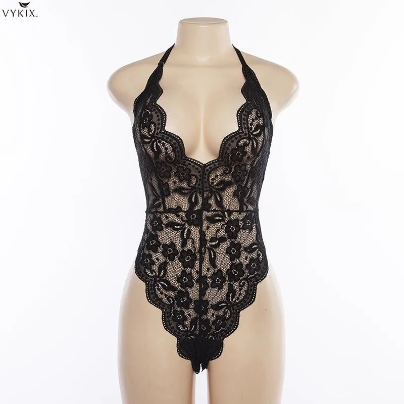 New Floral Bodysuits Sexy Transparent Mesh Women's Overalls Rompers Female Body Lace Bodys Womens See Through Bodysuit For Women