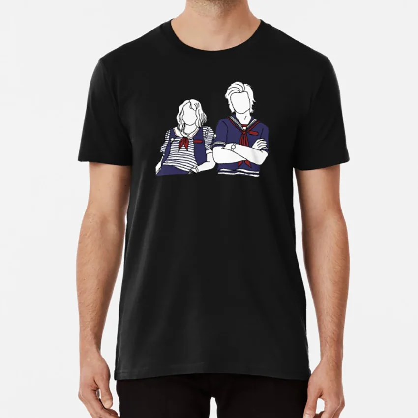 Футболка с круглым вырезом Сезон 3 steve harrington babysitter joe robin netflix fan art|Мужские футболки|