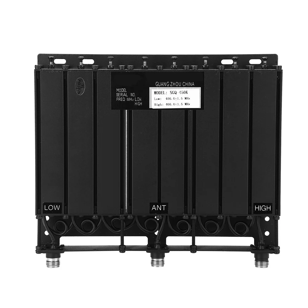 

For SGQ-450K 100W UHF 400-520MHz 8 Cavity Duplexer N/SMA Connector Black