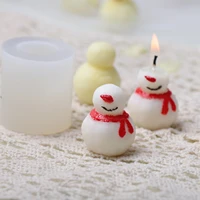 new smile scarf snowman silicone candle mold red nose snowball aromatherapy mould handmade soap cake decoration baking tools