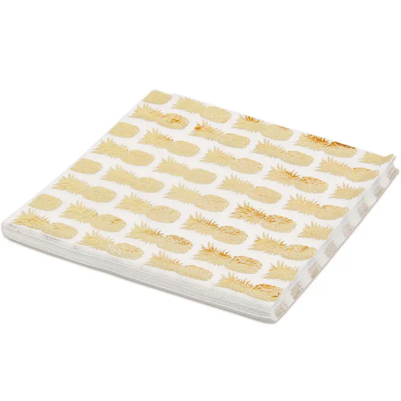 Напитков Бумага салфетки золото Фольга ананас для торжеств и из ткани вечеринок