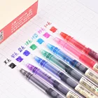Кавайная быстросохнущая прямая шариковая ручка, 7 цветов, 0,5 мм, чернила для студентов, записывающих дневник, декоративные марки, гелевая ручка канцелярские принадлежности