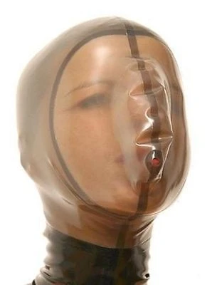 

Latex Rubber Funny Transparent Black Mask MasqueDance Hoods Sizes:S-XXL