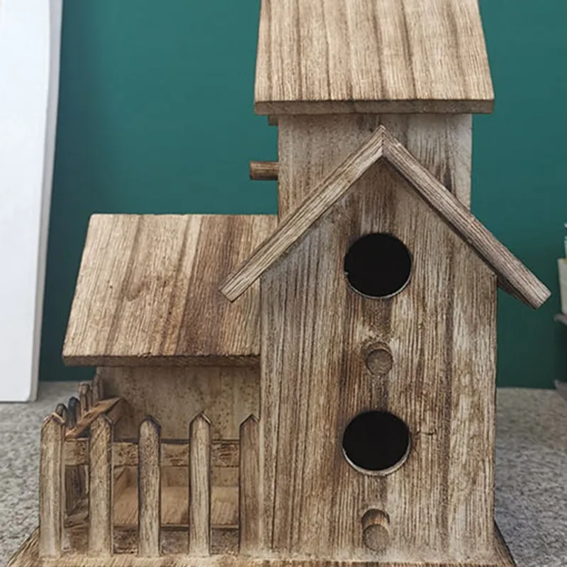 

Creative Wooden Bird House Hanging Decoration Birds Home Garden Decoration Exquisite Gifts T
