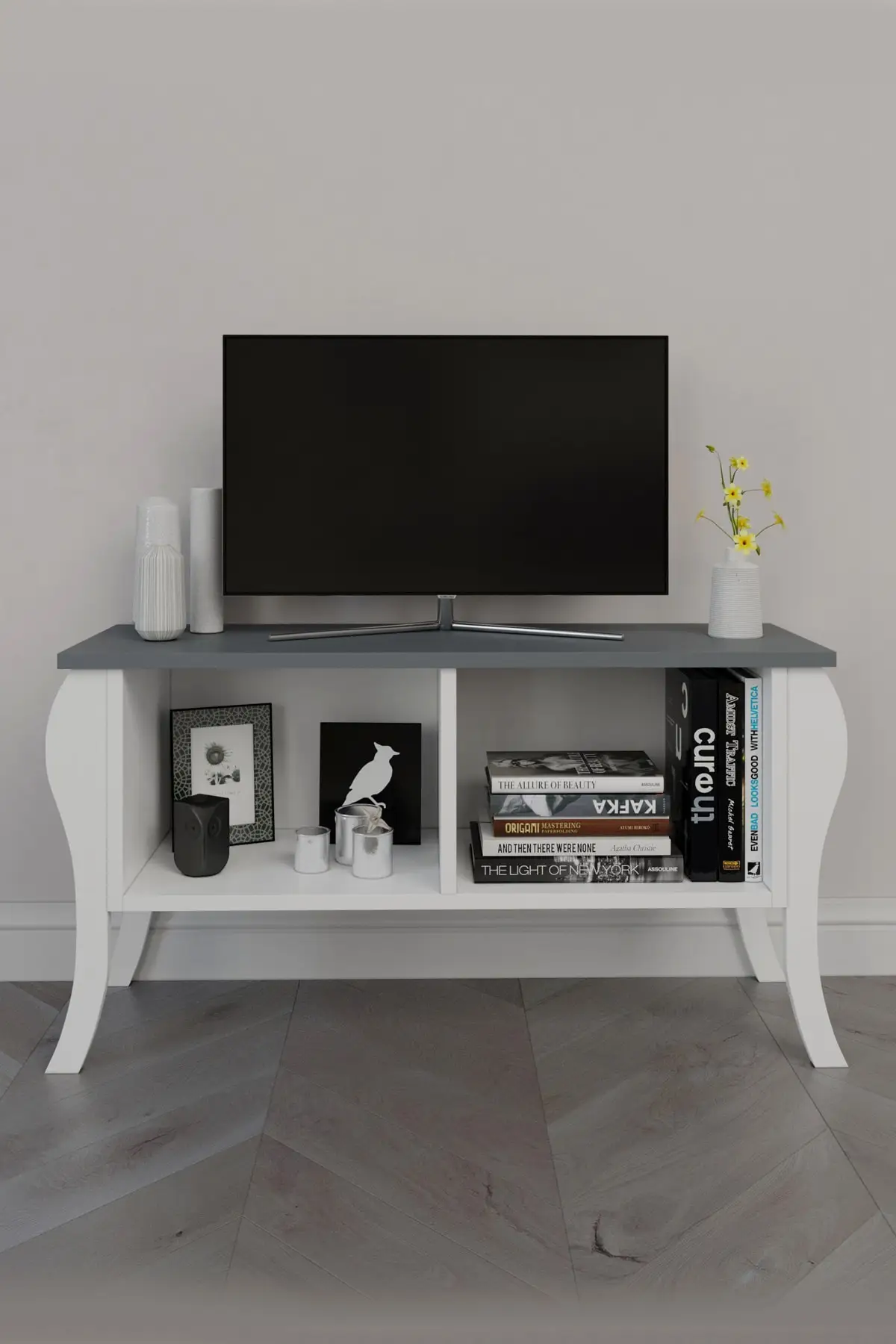 Современная плоская телевизионная установка Lukens 90 см антрацитовый телевизор