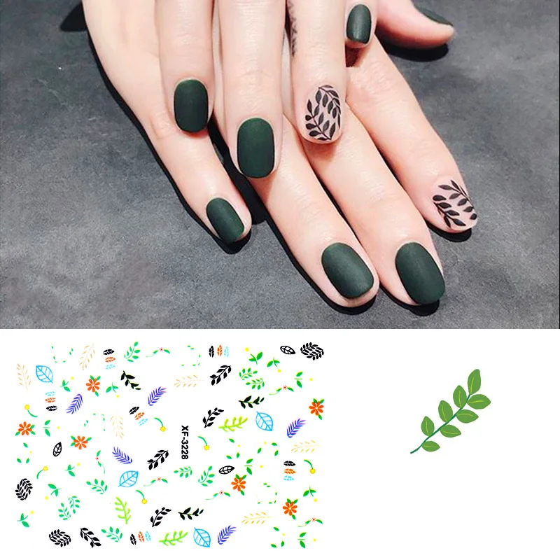 Милые летние 3D Наклейки для ногтей в виде листьев|Стикеры и наклейки| |