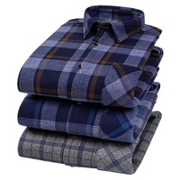 new warm shirts for men long sleeve turn down collar plaid casual winter casual shirt oversize polyester velvet top clothing