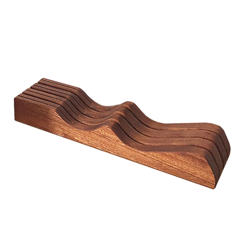 

Ebony Wooden Knife Block Holder, In-Drawer Knife Drawer Organizer Knife Storage Rack Perfect for Home and Chefs
