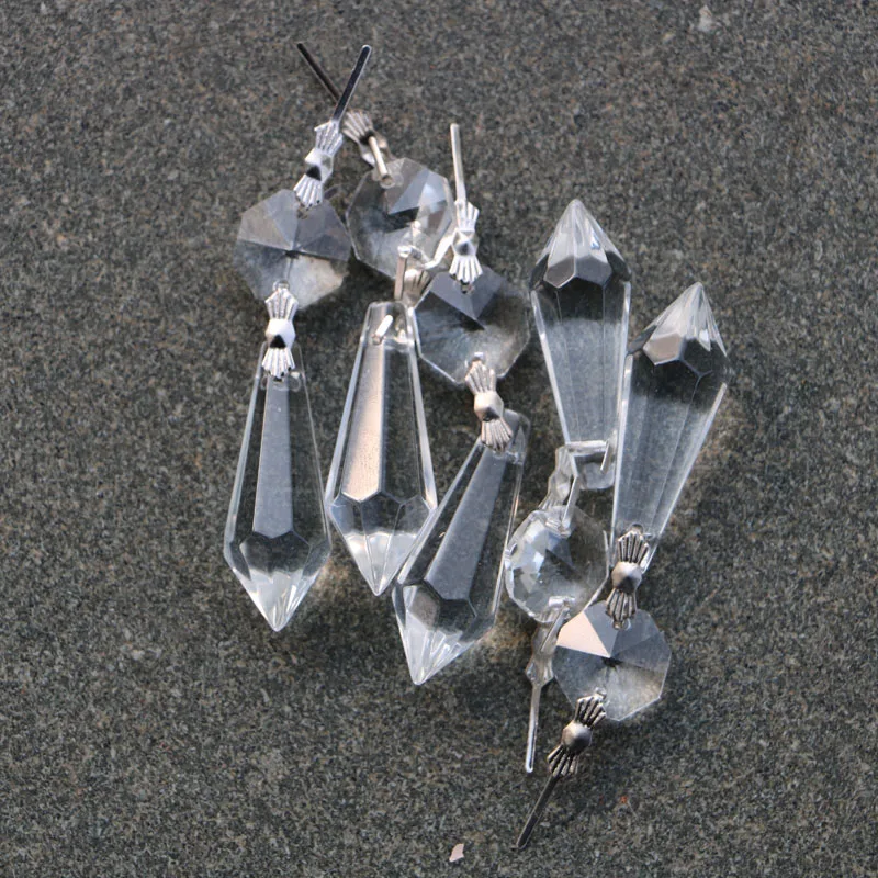 

10PCS /LOT Crystal Chandelier Parts Prisms Pendant Hanging Drops Lighting Accessories