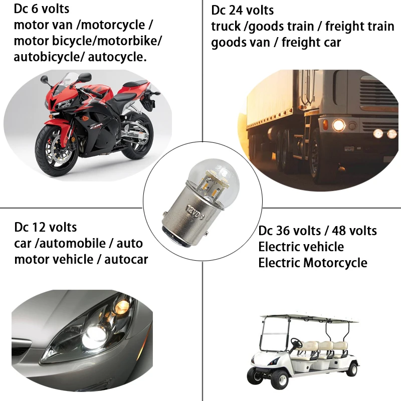 Светодиодные лампы указателя поворота 1157 BAY15D 6V 12V 24V 36V 48V Тормозная лампа 1,5 W без ошибок авто задний тормоз Стоп обратная лампа