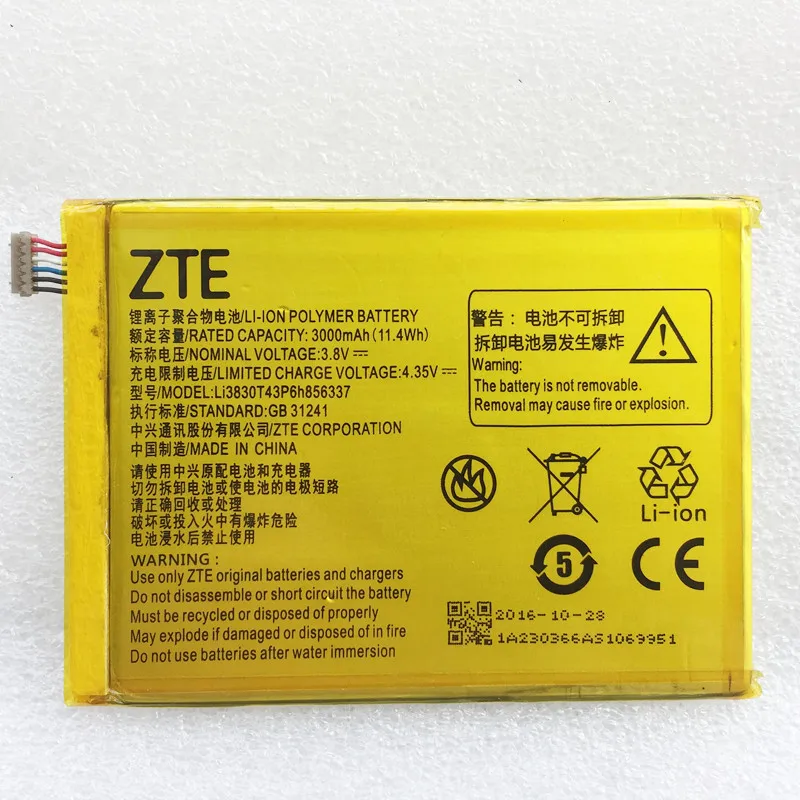 Оригинальный аккумулятор для ZTE Blade X9 A711 V580 S6 Lux Q7/ C G719C V5 Pro N939ST N939SC N939SD N940SC Nubia N1 Lite