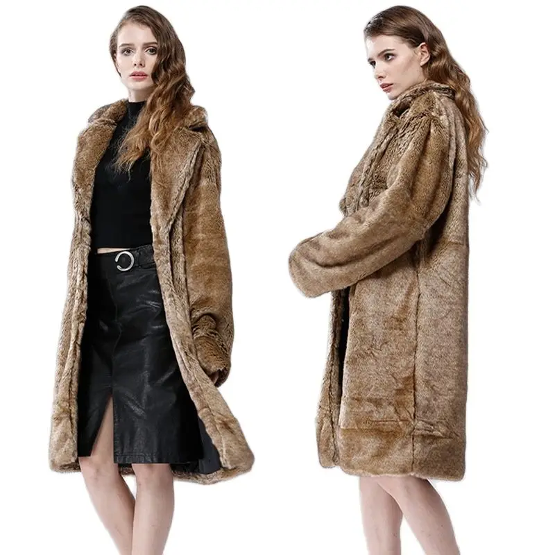 

Женское зимнее пальто из искусственного меха в европейском и американском стиле