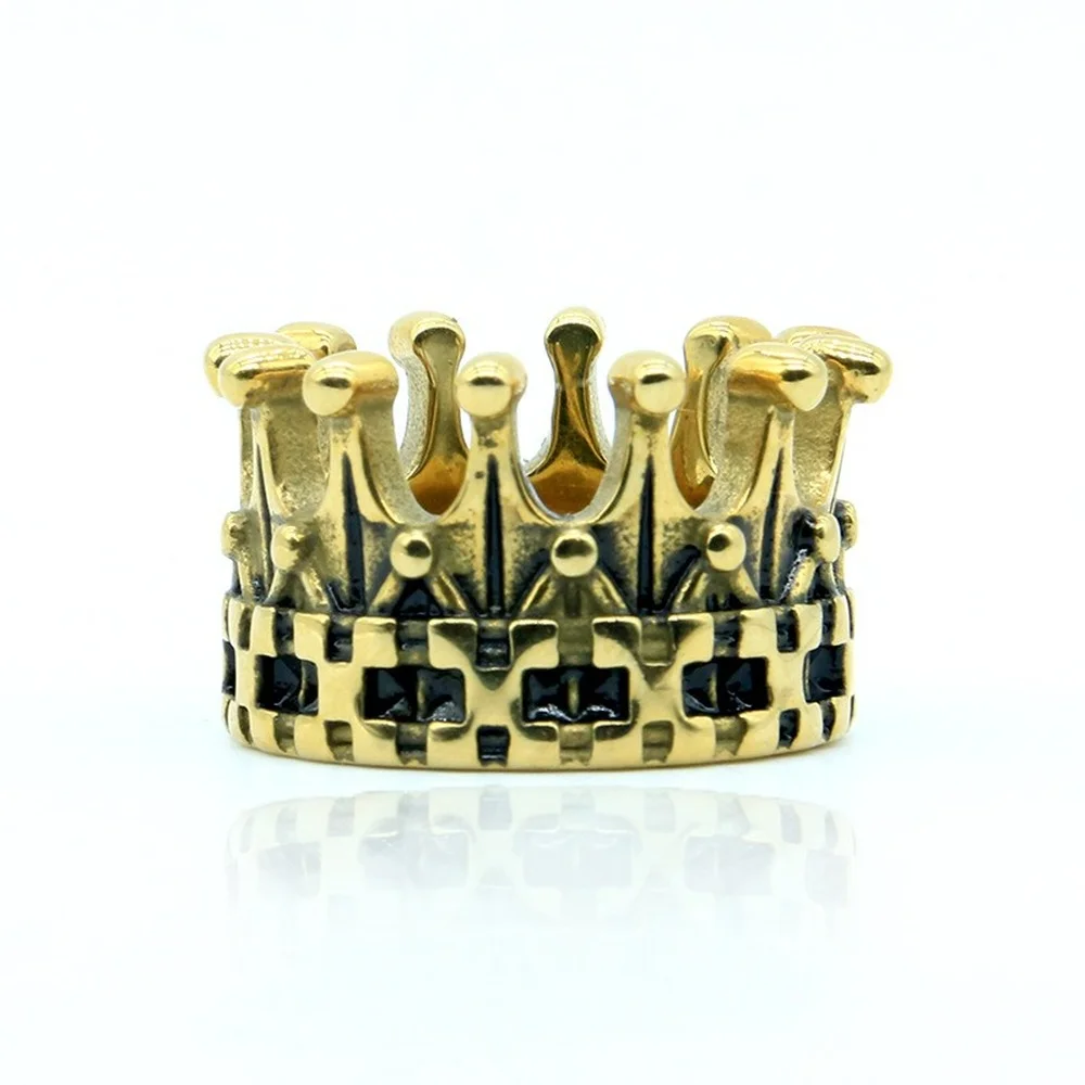 

2021 new European and American fashion unisex party titanium steel crown ring personality design fashion trend retro style ring