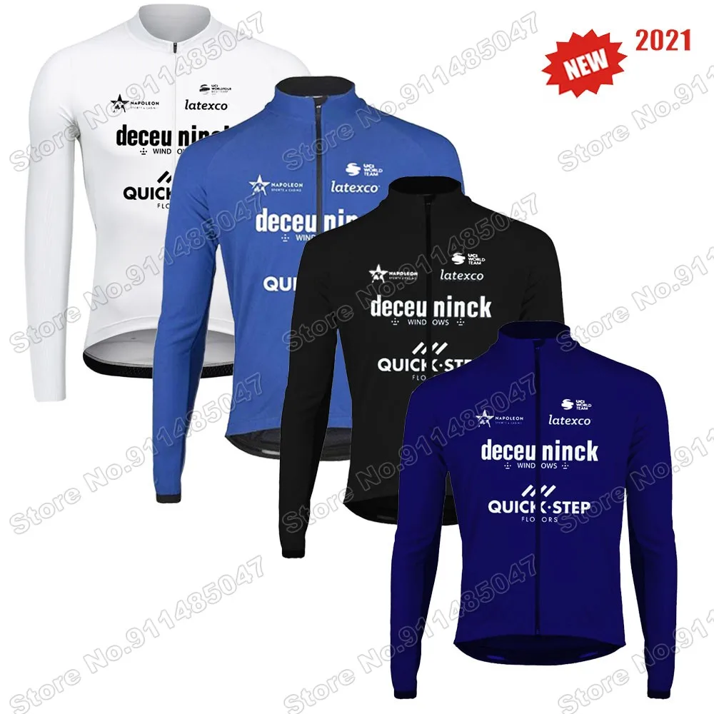 

Quick Step World Champion 2021 Team Spring Cycling Jersey Long Sleeve Clothing Race Road Bike Shirt Bicycle Top MTB Uniform Ropa