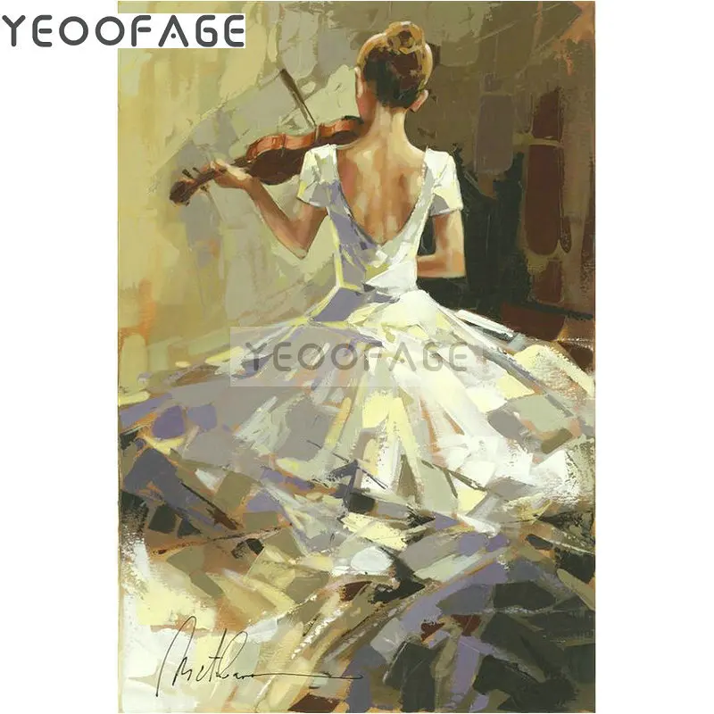 5D алмазная вышивка Скрипка девушка сделай сам живопись крестиком Мозаика полная