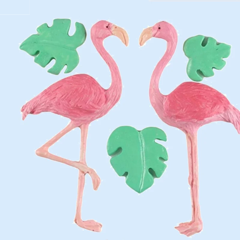Фламинго черепаха лист силиконовая форма Дизайнер DIY Гавайский стиль 3D стеновая