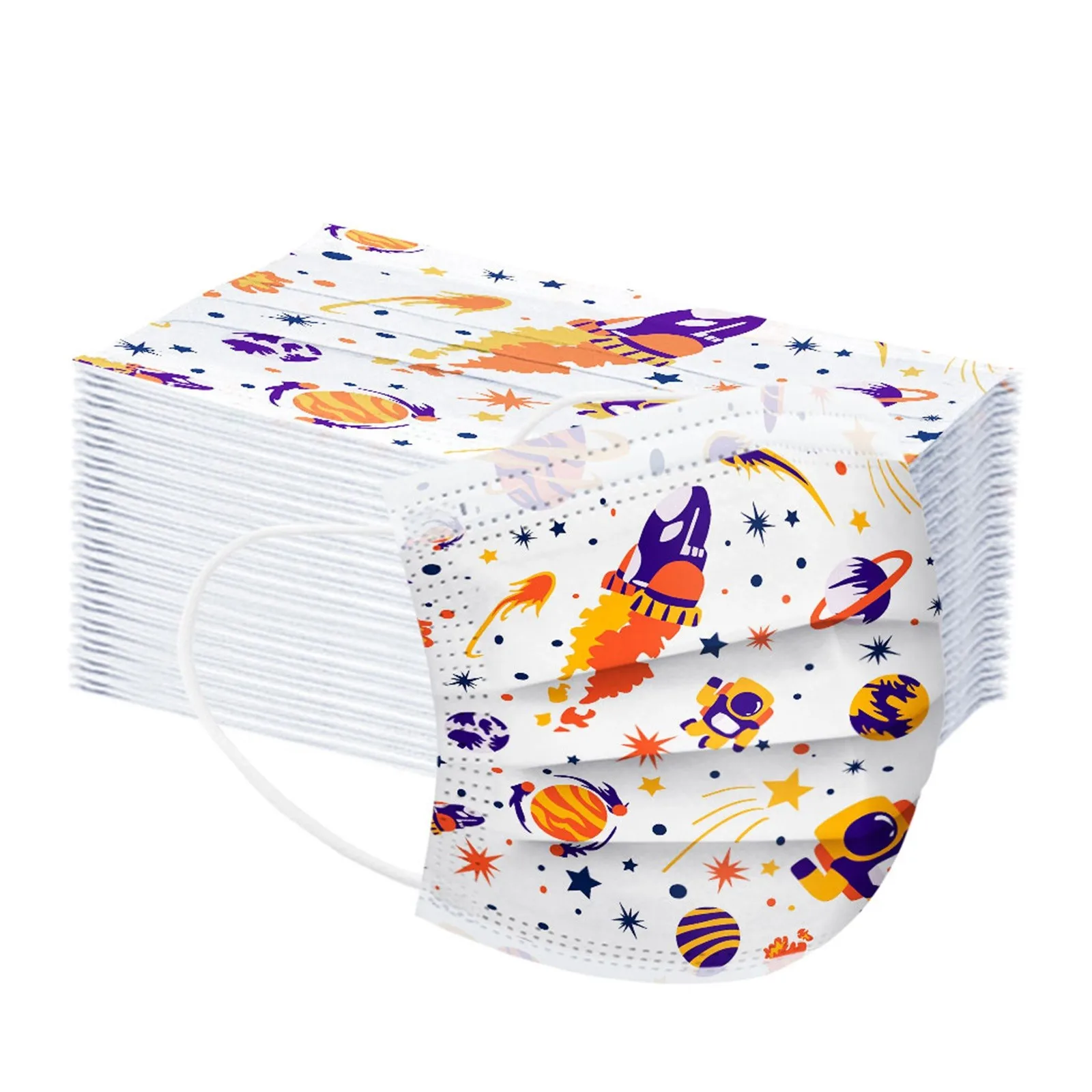 Маска детская трехслойная из нетканого материала 10 шт. | Тематическая одежда и