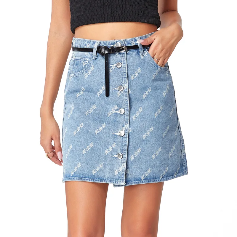 

Ladies printed bag hip skirt A sub denim