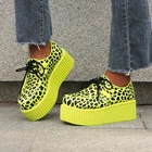 Женские замшевые туфли на платформе, повседневные туфли на толстой подошве в стиле панк, с принтом зебры, 2021