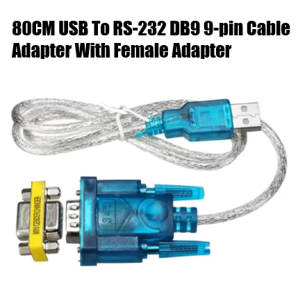 

USB To RS-232 DB9 9-pin Serial Cable Adapter , component to vga 80cm ,With Female Adapter Supports for Win8 Computer Components