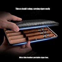 portable cigar case lightweight crocodile skin travel portable cigar moisturizing case moisturizing leather case