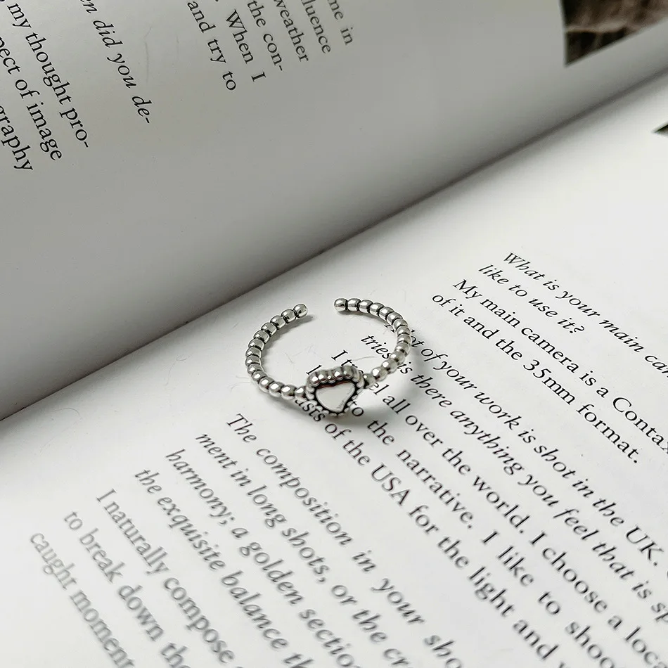 

MLKENLY Открытое кольцо в форме сердца изысканное модное простое кольцо на указательный палец женское банкетное ювелирное изделие из серебра ...