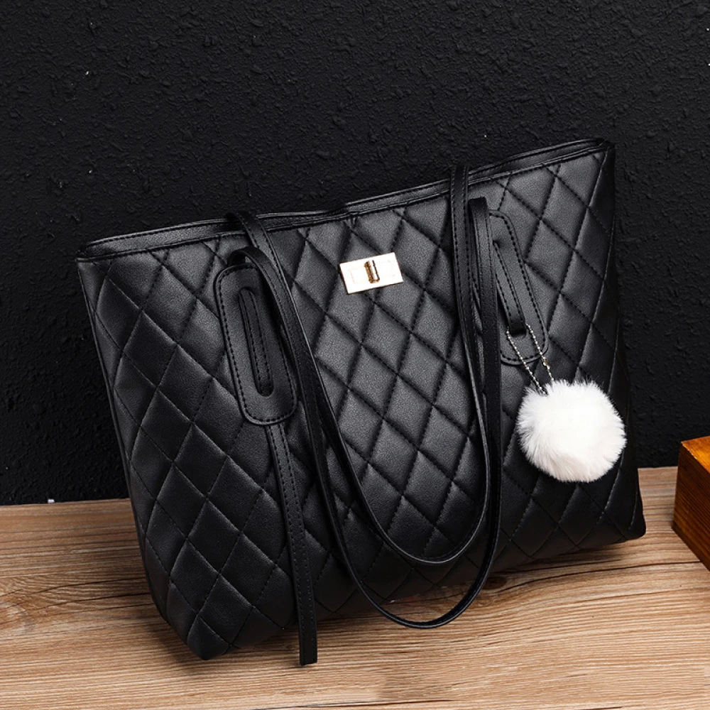 

Women's Shoulder Bag 2020 New Fashion All-Match PU Leather Luxury Handbags Large Capacity Elegant Black Shoulder Bags For Women