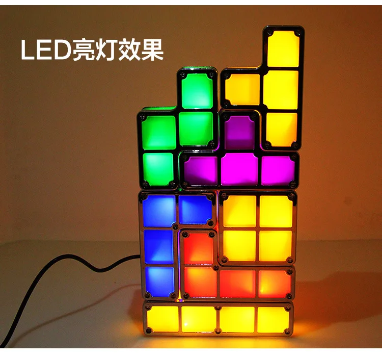 

Dropship Upgrade DIY Tetris Night Light Colorful Stackable Tangram Puzzles 7 Pieces LED Induction Interlocking Lamp 3D Toys Gift