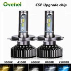 Светодиодсветодиодный Автомобильные фары OVEHEL H4 H7 CSP 16000LM Canbus H11 Светодиодный ные лампы для автомобильных фар H1 H8 H9 9005 9006 HB4 светодиодные лампы Turbo 12 в 6000K