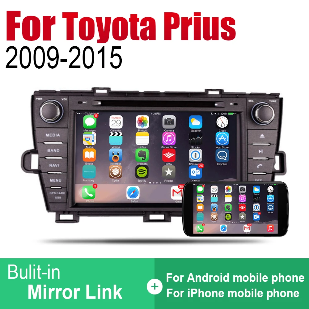 Автомобильный DVD плеер GPS навигация для Toyota Prius 2009 2010 2011 2012 2013 2014 2015 Автомобильная