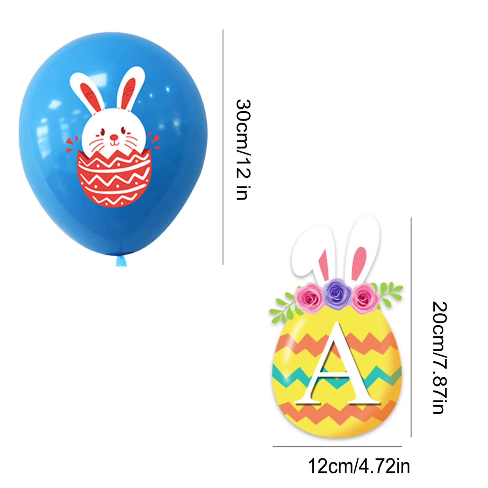 

Easter Bunny Latex Balloon Painted Egg Paper Banner Home Happy Easter Party Decoration Kid Gift