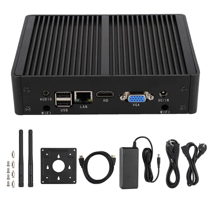 Для Intel Core i5 4200U для Win 7 Mini PC промышленный компьютер 4G ram + 128GB SSD 100-240V настольный |