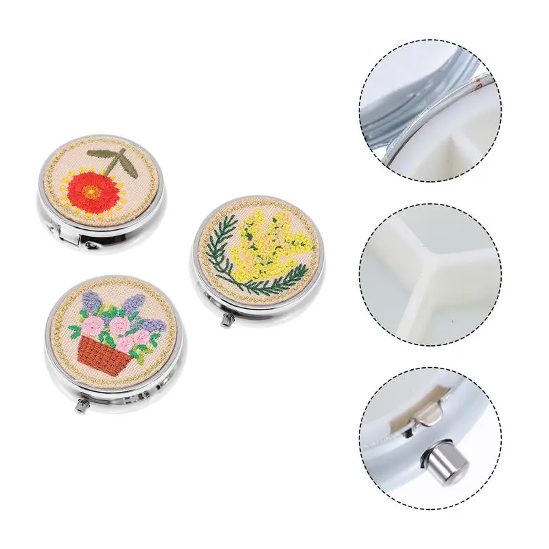 

3pcs Practical Portable Convenient Jewelry Holders Medicine Organizers for Home Travel