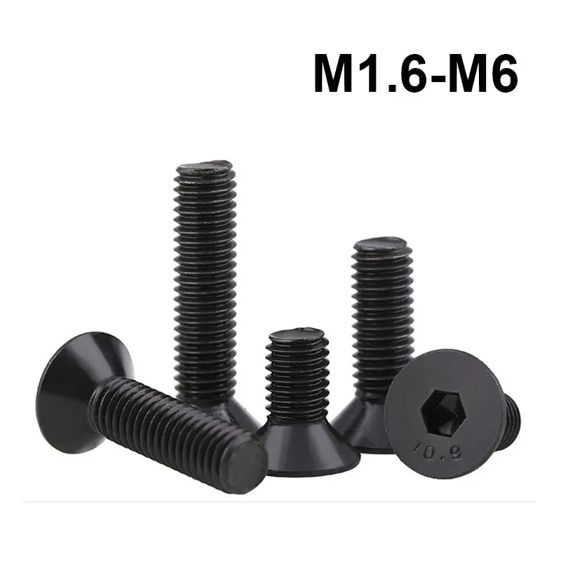 

Black Grade 10.9 Carbon steel Hex Hexagon Socket Countersunk Head Screw Bolts Thread diameter M1.6-M6 Length 3-60mm