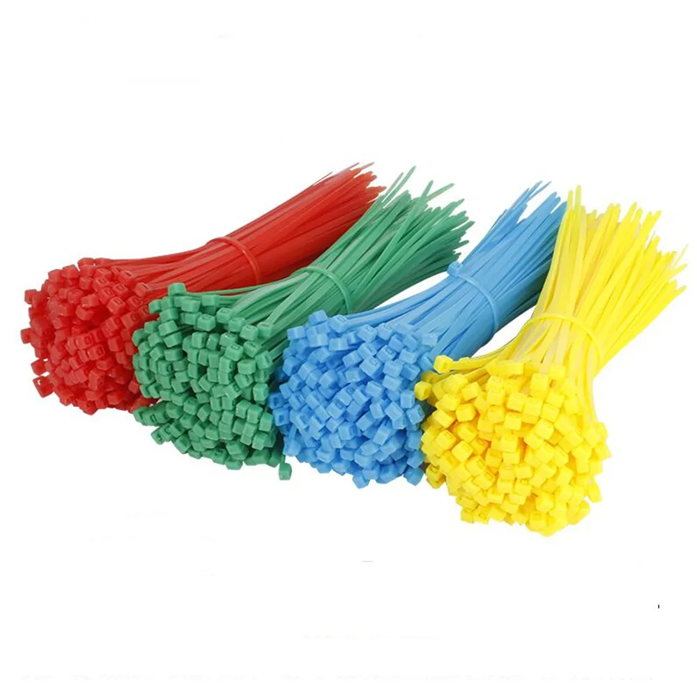 1000PCS/1Lot 3*100MM Colorful Self-Locking Nylon Cable Ties / Actual Width:1.8mm Black/White/Yellow/Blue/Green/Red