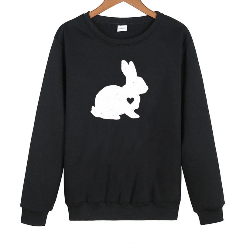 Свитшот с рисунком кролика пуловеры в готическом стиле женская одежда для