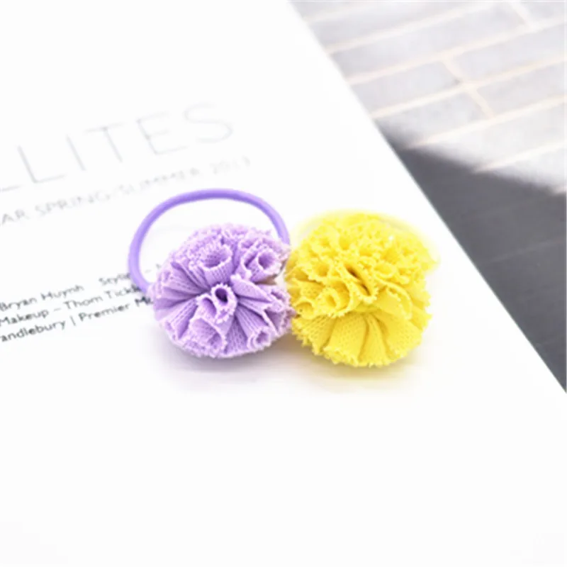 6 шт. милые красочные кружевные эластичные ленты с помпоном|Аксессуары для волос