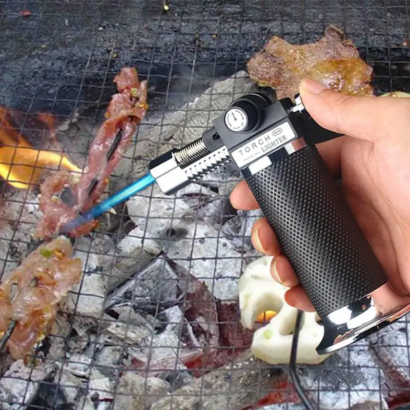 

High Firepower Adjustable Double-fire Type Spray Gun Welding Torch Directly Into Open Flame Outdoor Barbecue Torch Lighter