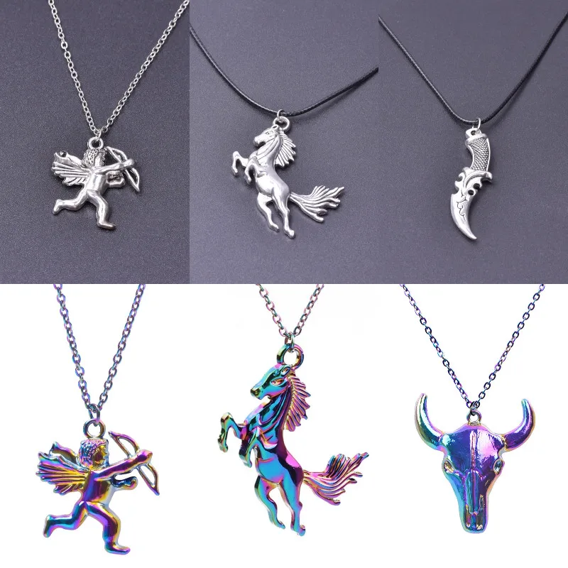 Металлические ожерелья-подвески в стиле хип-хоп Харадзюку С купидоном ангелом